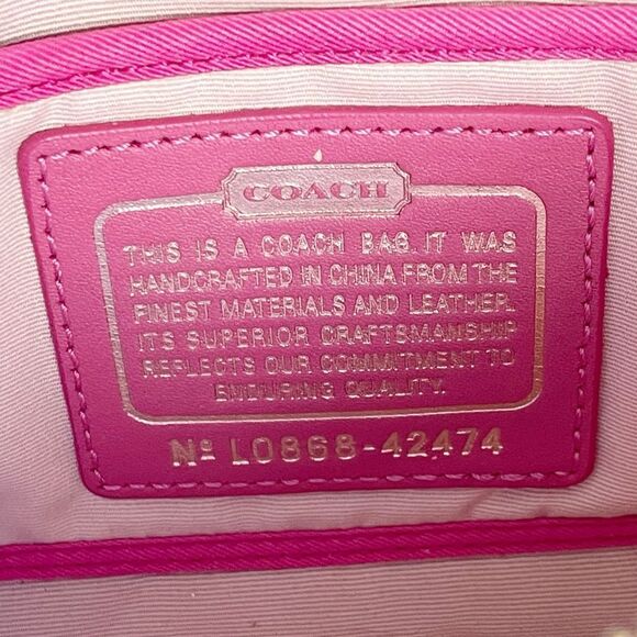 COACH PINK PARK STRAW CLUTCH Y2K wristlet BAG - Picture 2 of 10